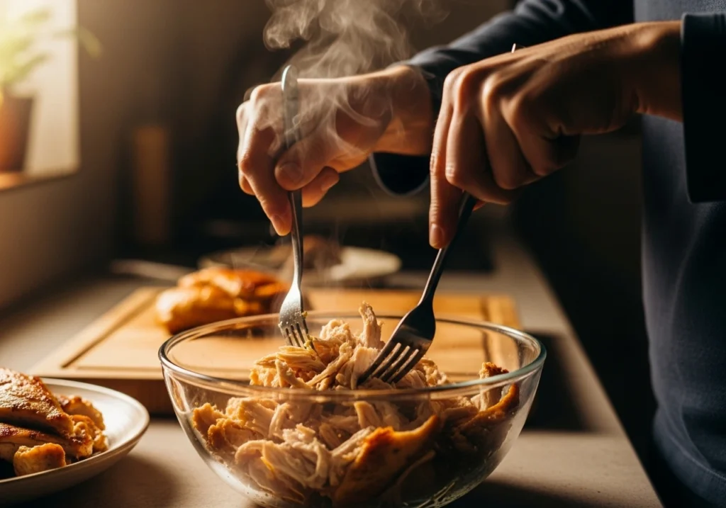 How to shred chicken easily with forks